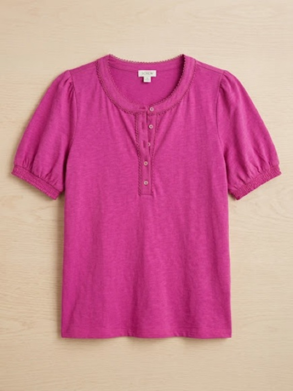 J. Crew factory Short Sleeve Henley Tee in Fuchsia
